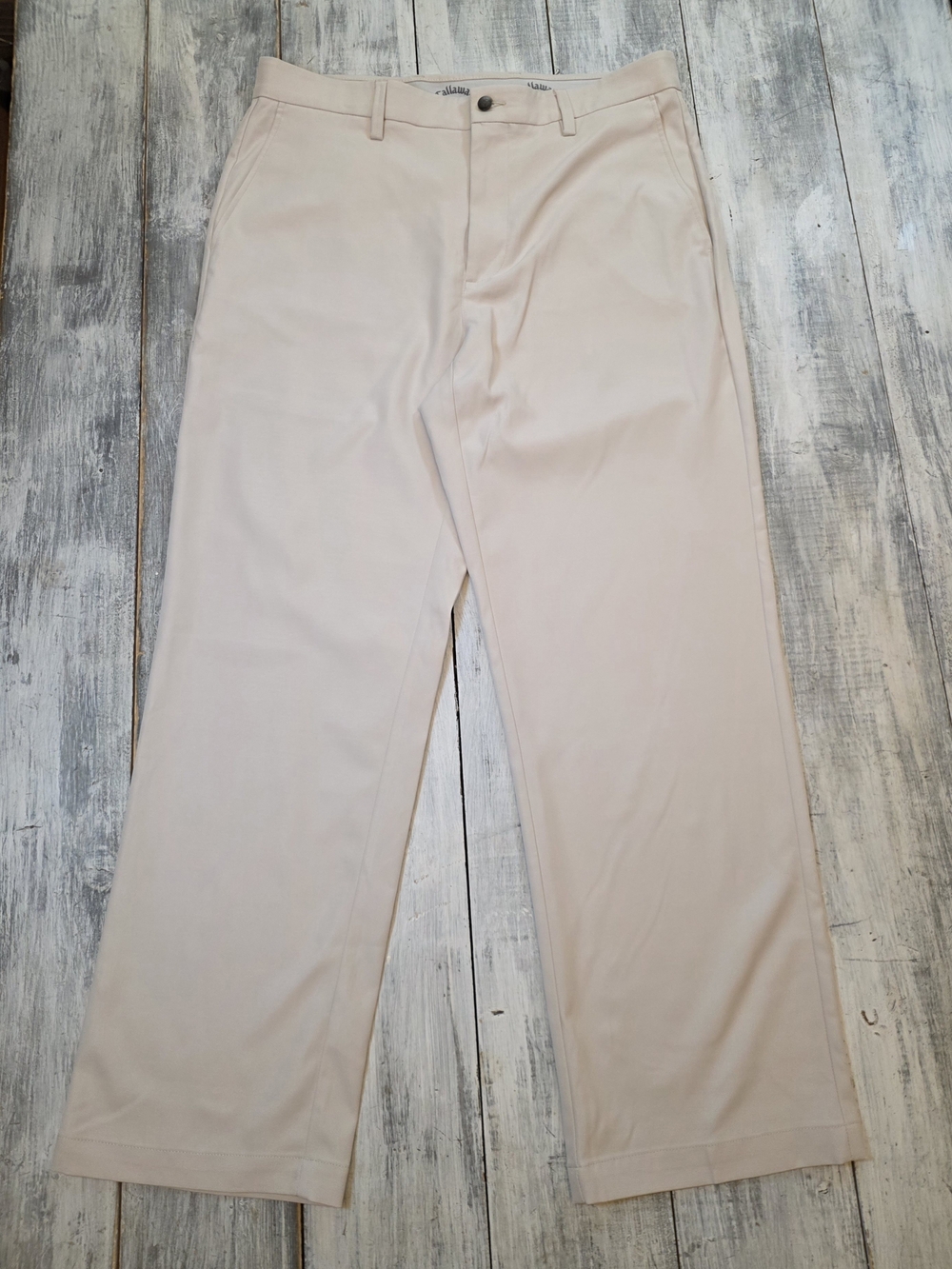 Callaway Light Beige Men's Straight Leg Performance Golf Pants sz 34 Waist